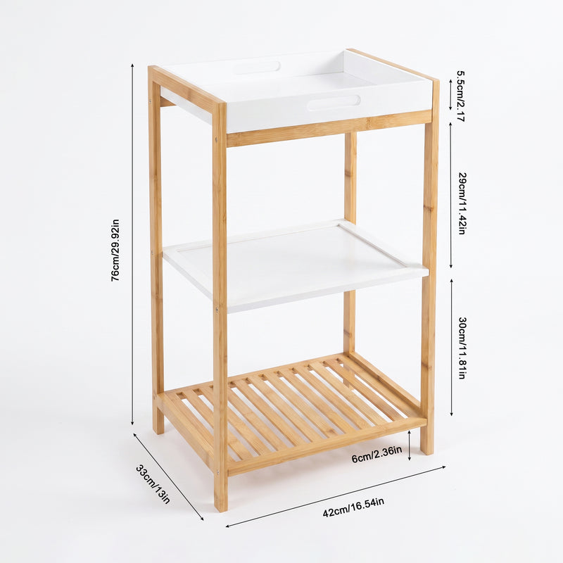 מעמד אחסון מבמבוק 3 מדפים
