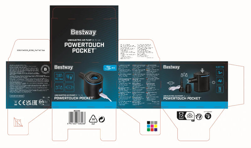 משאבת ניפוח אוויר קומפקטית USB חשמלית 62289 מבית BESTWAY