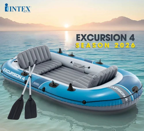 סט סירה מתנפחת Excursion ל-4 אנשים כולל משוטים ומשאבה 315×165×43 ס״מ | INTEX | מק״ט 66324
