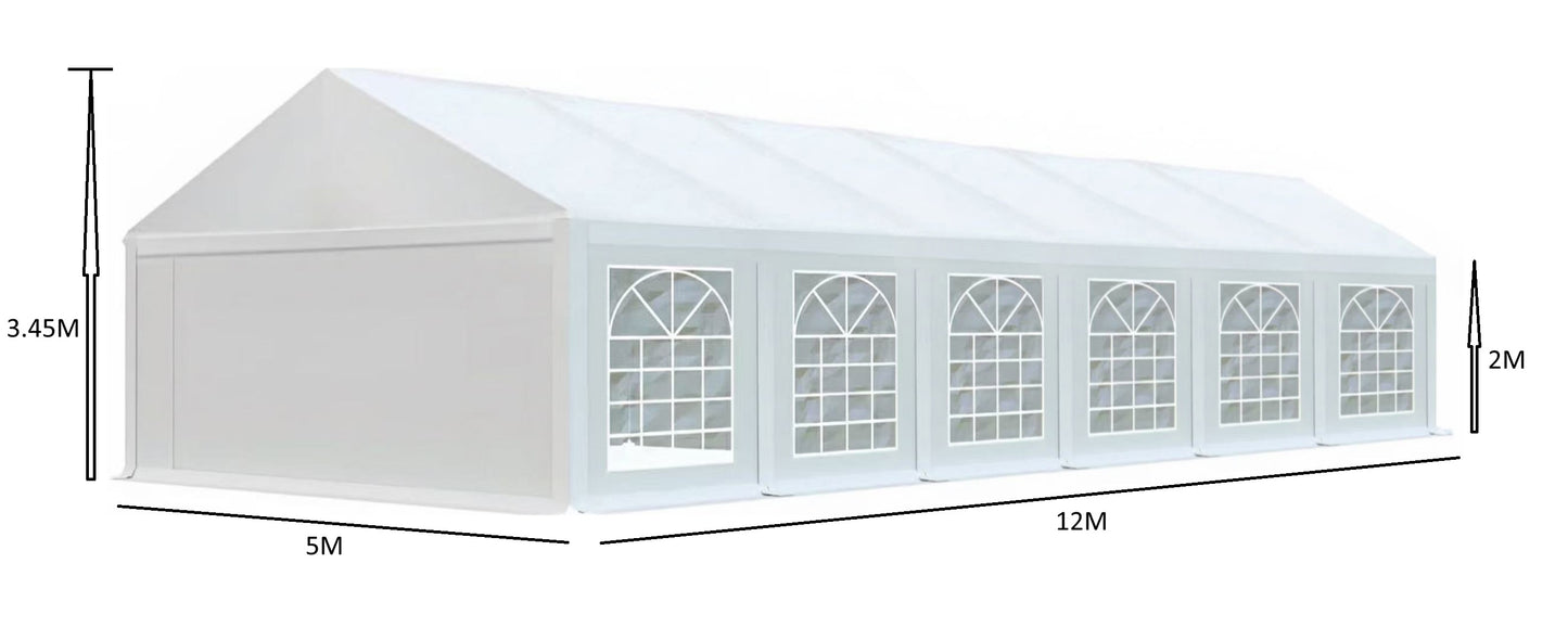 אוהל לאירועים 5X12 פרמיום PVC חזק במיוחד TENT-PRO