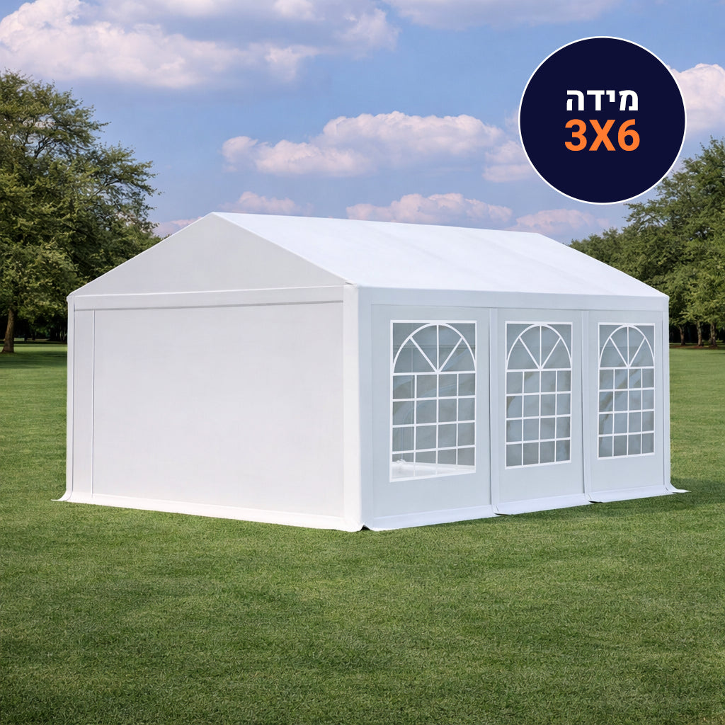 אוהל לאירועים 3X6 פרמיום PVC חזק במיוחד TENT-PRO