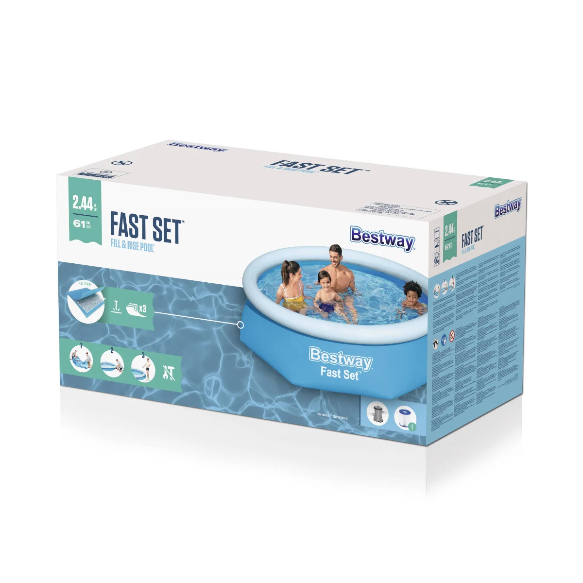 בריכה משפחתית עגולה 244X61 סמ FAST 57450 מבית BESTWAY