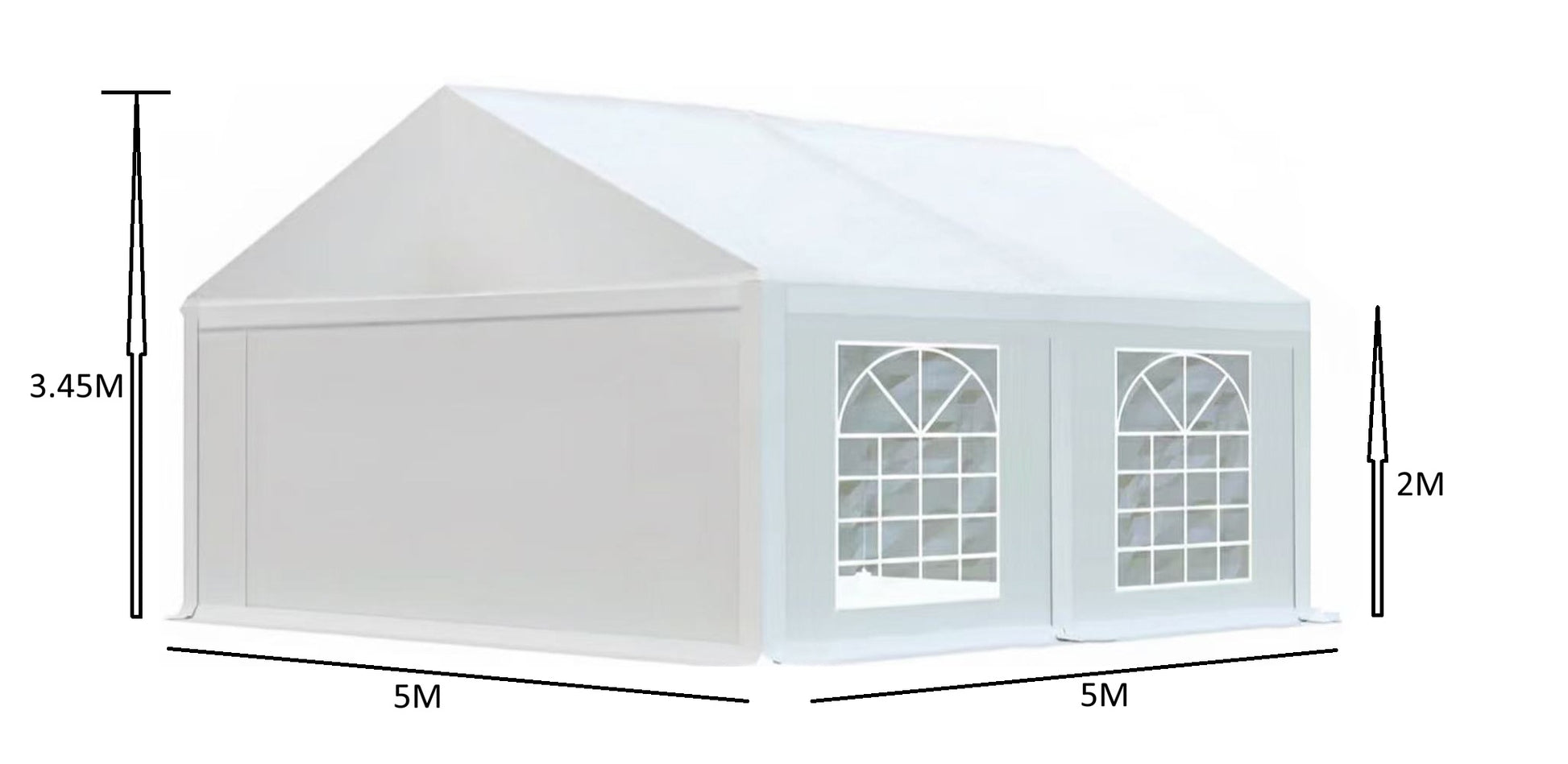 אוהל לאירועים 5X5 פרמיום PVC חזק במיוחד TENT-PRO