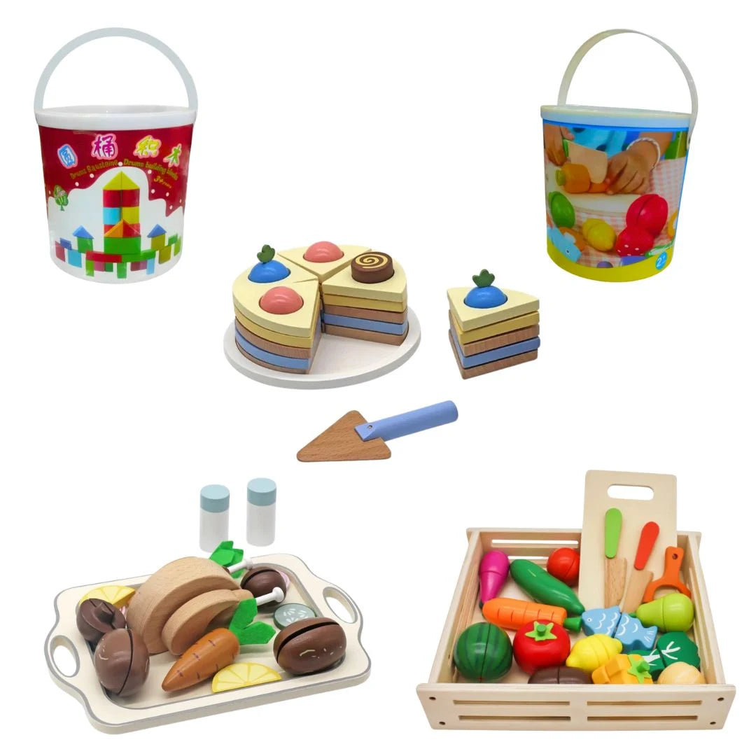חבילת 5 צעצועי עץ לבחירה BUNDEL5 מאת בית העץ