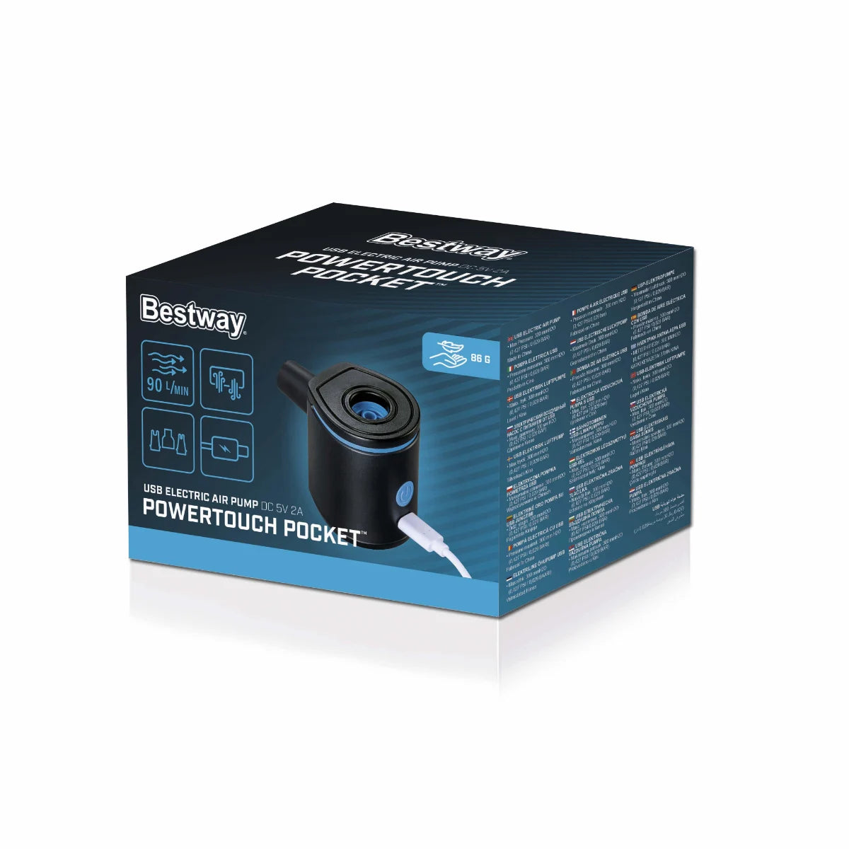 משאבת ניפוח אוויר קומפקטית USB חשמלית 62289 מבית BESTWAY