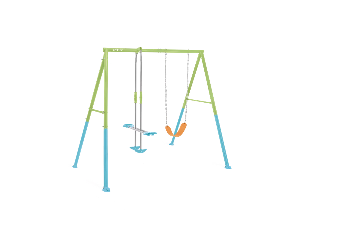 נדנדת שני חלקים נדנדה גמישה ונדנדת וגלישה לחצר לילדים 2.35X2.35X2 מטר 44120 מבית INTEX