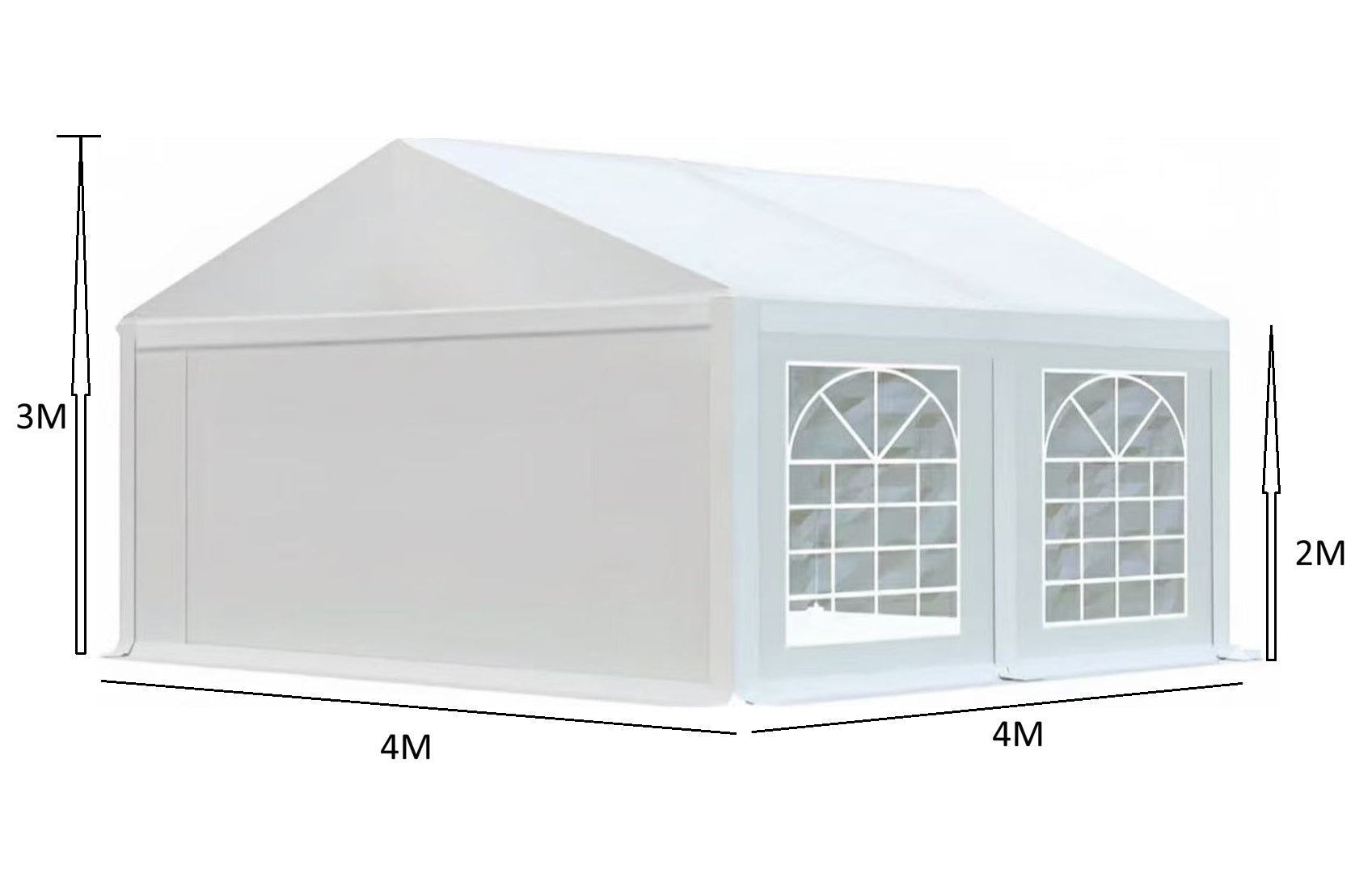 אוהל לאירועים 4X4 פרמיום PVC חזק במיוחד TENT-PRO