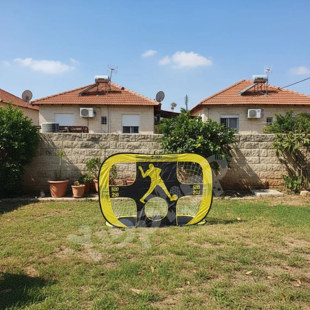 שער כדורגל נייד עם מטרה מפלסטיק דו-צדדי 183X133X122 סמ PPG-02L מבית DERBY