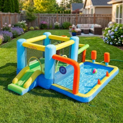 מתקן קפיצה מתנפח עם מגלשה דגם D92093 מבית Doctor Dolphin