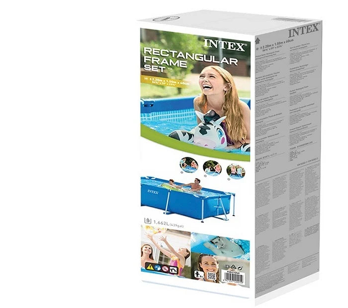 בריכת עמודים מלבנית כחולה | 220X150X60 ס"מ | מקט INTEX | 28270