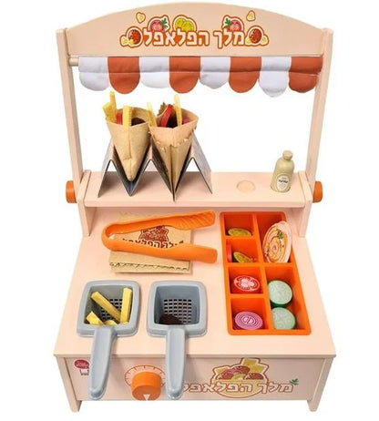דוכן פלאפל מעץ לילדים 055350084224