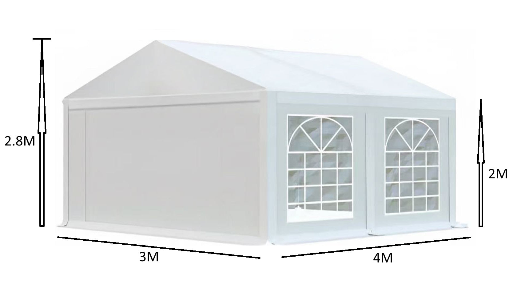 אוהל לאירועים 3X4 פרמיום PVC חזק במיוחד TENT-PRO