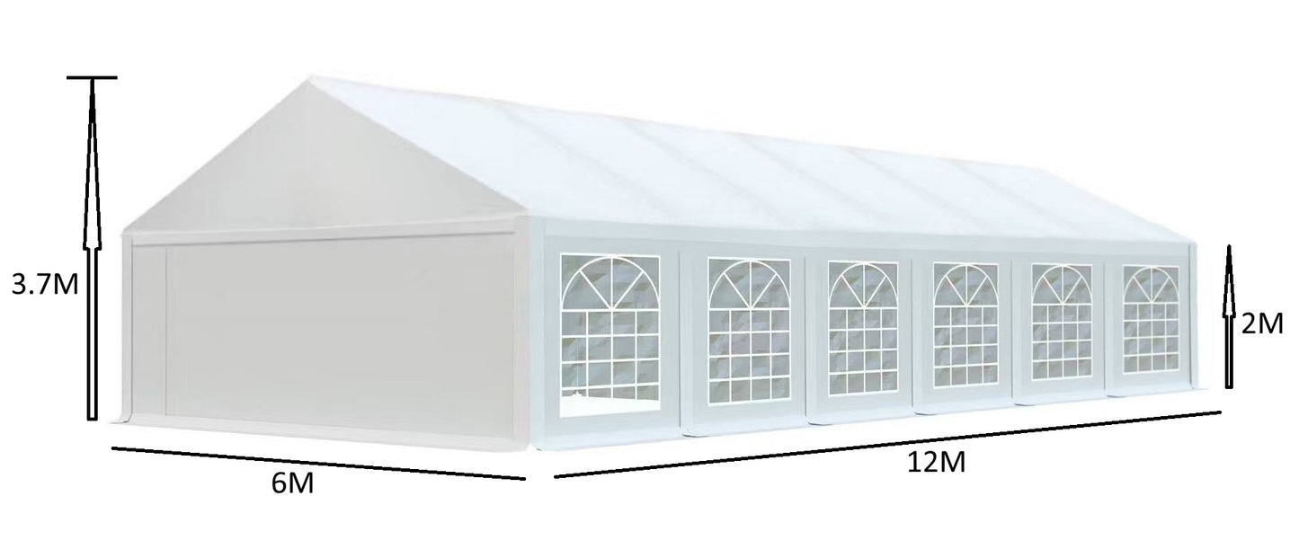 אוהל לאירועים 6X12 פרמיום PVC חזק במיוחד TENT-PRO