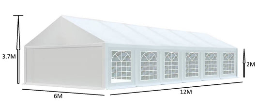 אוהל לאירועים 6X12 פרמיום PVC חזק במיוחד TENT-PRO