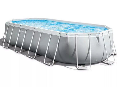 בריכת INTEX אולטרה אובלית 610×305×122 סדרת PRISM FRAME דגם 26798 | ערכת יצרן | קפיץ קפוץ