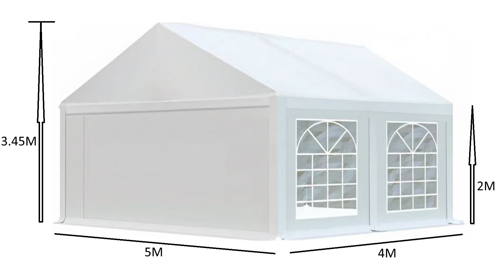 אוהל לאירועים 5X4 פרמיום PVC חזק במיוחד TENT-PRO