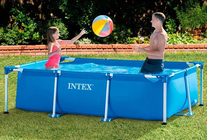 בריכת עמודים מלבנית כחולה | 220X150X60 ס"מ | מקט INTEX | 28270