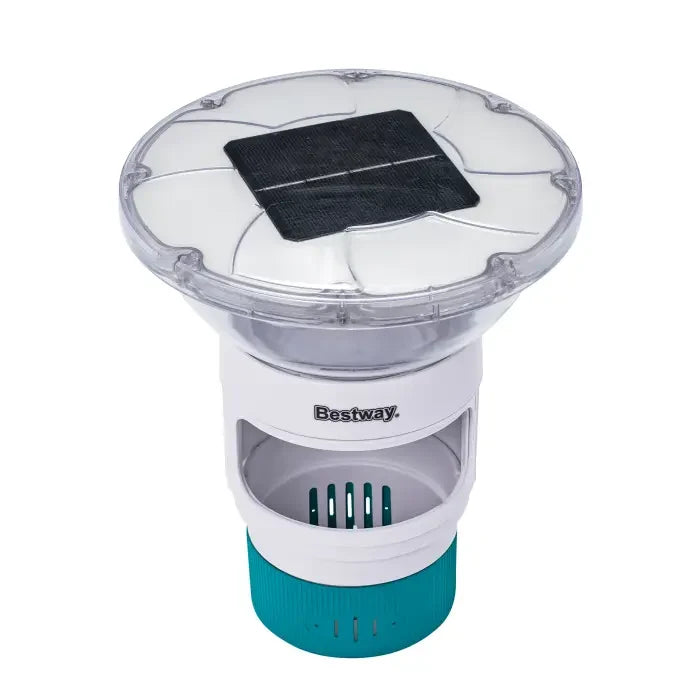 מצוף מינון כלור סולארי BESTWAY SolarGlow™ עם תאורת LED צבעונית | מק״ט ‎58943‎ | כולל שלט