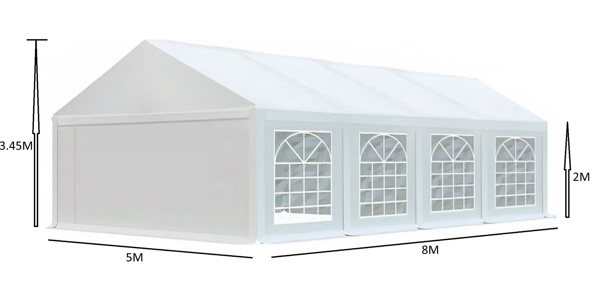 אוהל לאירועים 5X8 פרמיום PVC חזק במיוחד TENT-PRO