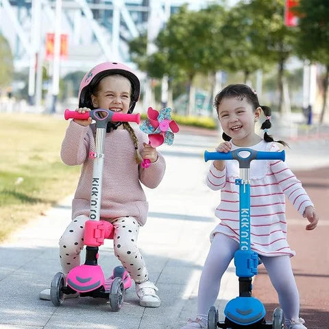 קורקינט 2 ב 1 אדום מתקפל LED 55038 מבית קפיץ קפוץ