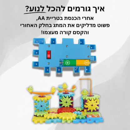 פאזל גלגלילנד המקורי – פאזל גלגלי שיניים מוטורי לבנייה, הנדסה ודמיון