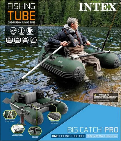 סירת דייג מתנפחת Big Catch Pro כולל משוטים משאבה וסנפיר 165×120×38 ס״מ | INTEX | מק״ט 68381 |