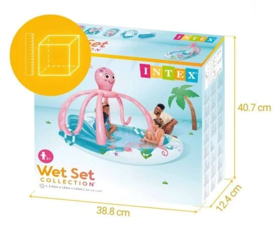 בריכת משחקים תמנון עם מגלשה ומתז מים ‎234×183×150‎ ס״מ | INTEX | מק״ט ‎56138‎