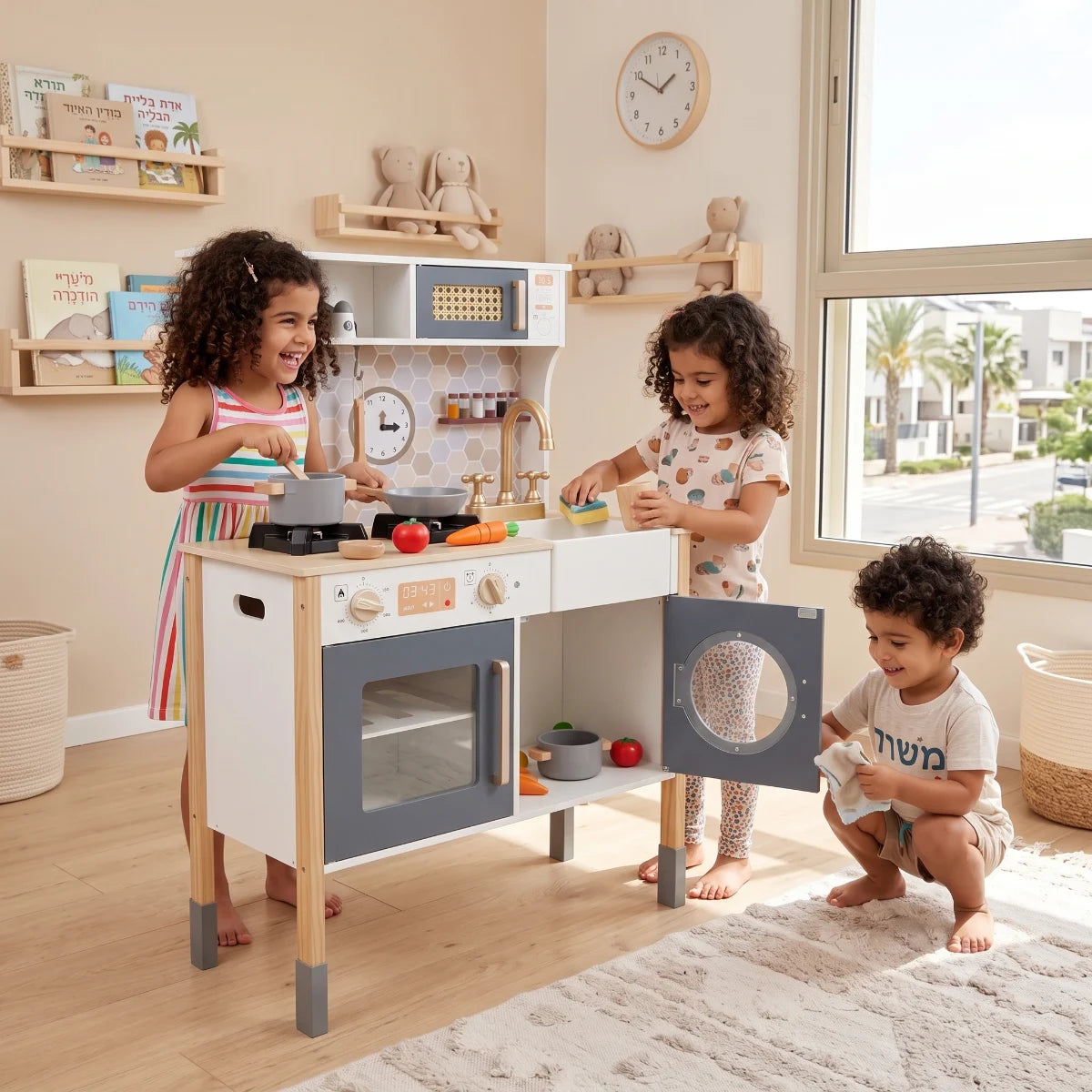 מטבח לילדים מעץ אלקטרוני נדב W10C948B מאת בית העץ