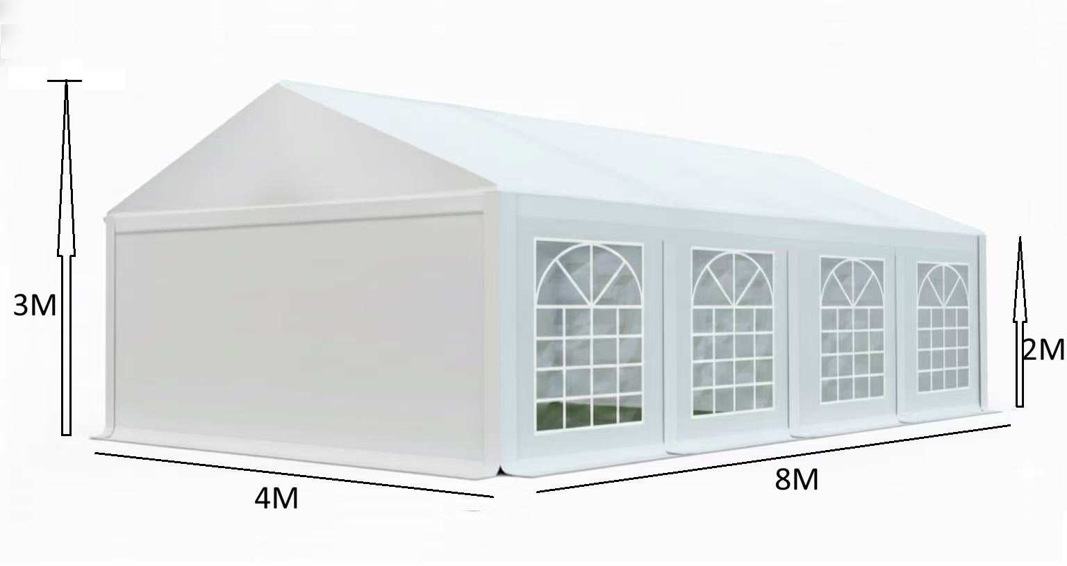 אוהל לאירועים 4X8 פרמיום PVC חזק במיוחד TENT-PRO