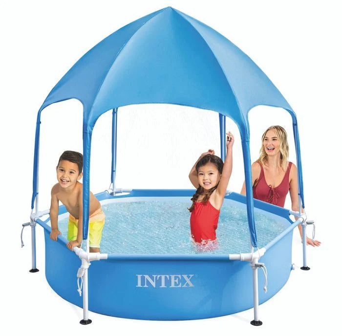 בריכת עמודים עגולה עם גגון 183X38 28209 מבית INTEX