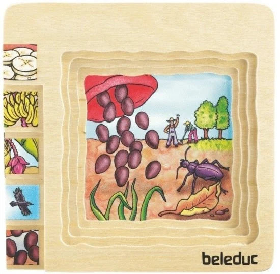 פאזל בננה מעץ 5 ב 1 עם 30 חלקים 17049 BELEDUC