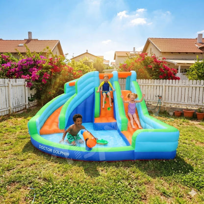 מתנפח מים ענק פלוס שתי מגלשות W73002 מבית DOCTOR DOLPHIN