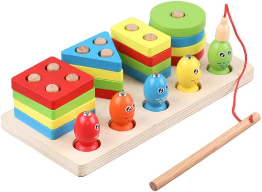הכנסת צורות על מוטות מעץ