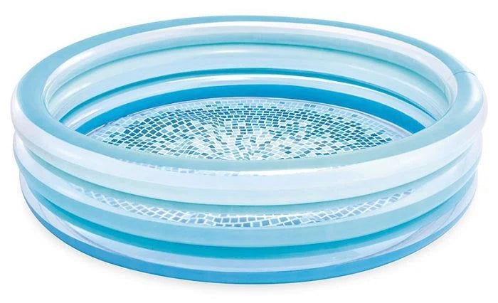 בריכה עגולה מתנפחת לילדים כחולה עם הדפס פסיפס בקרקעית 147X33 סמ 58467 מבית INTEX