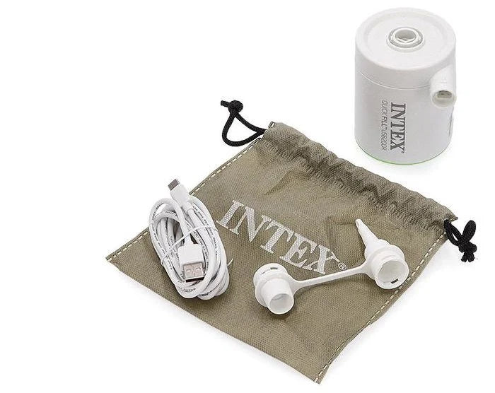 משאבת ניפוח אוויר חשמלית נטענת USB לבנה 66637 מבית INTEX