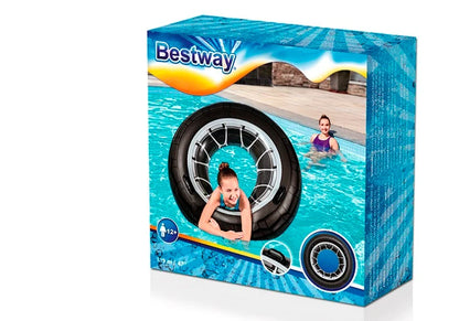 גלגל ים / אבוב יחיד מתנפח בעיצוב צמיג פלוס ידיות קוטר 119 סמ 36102 מבית BESTWAY