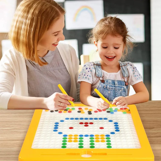 לוח ציור מגנטי כפתורים צבעוניים גדול