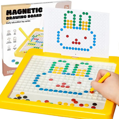 לוח ציור מגנטי כפתורים צבעוניים גדול