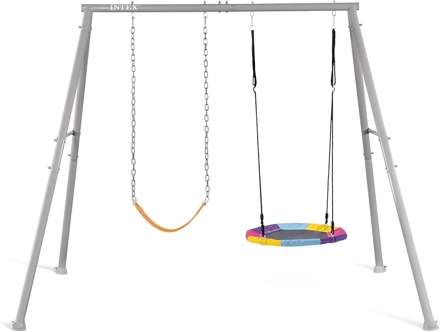 נדנדת שני חלקים נדנדת מושב גמיש ונדנדת צלחת לחצר לילדים 254X235X200 סמ 44126 מבית INTEX