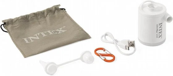 משאבת ניפוח מיני נטענת INTEX QuickFill עם USB ותאורת LED