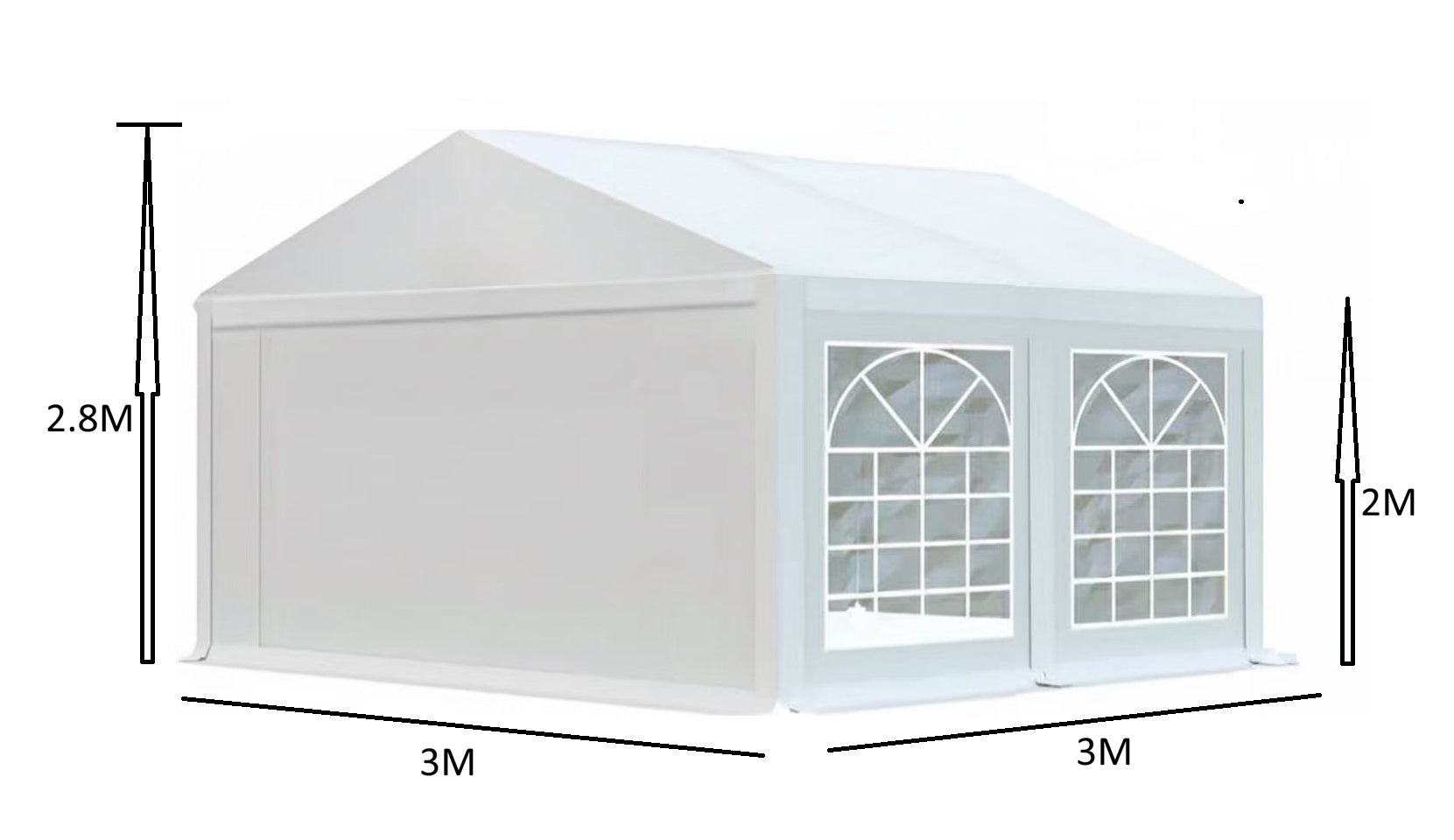 אוהל לאירועים 3X3 פרמיום PVC חזק במיוחד TENT-PRO