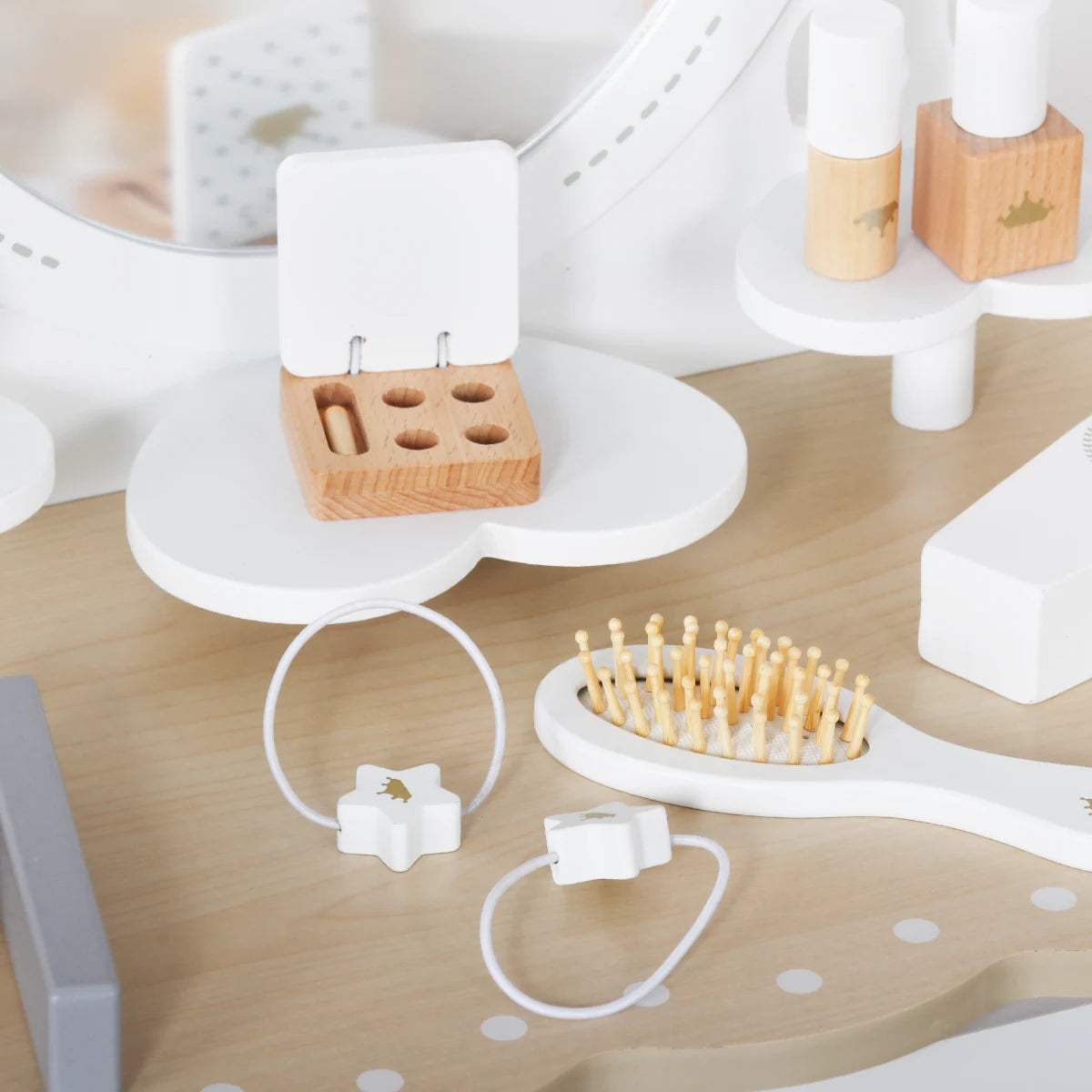 שידת איפור מעץ MDF איכותי לילדים דגם שחף