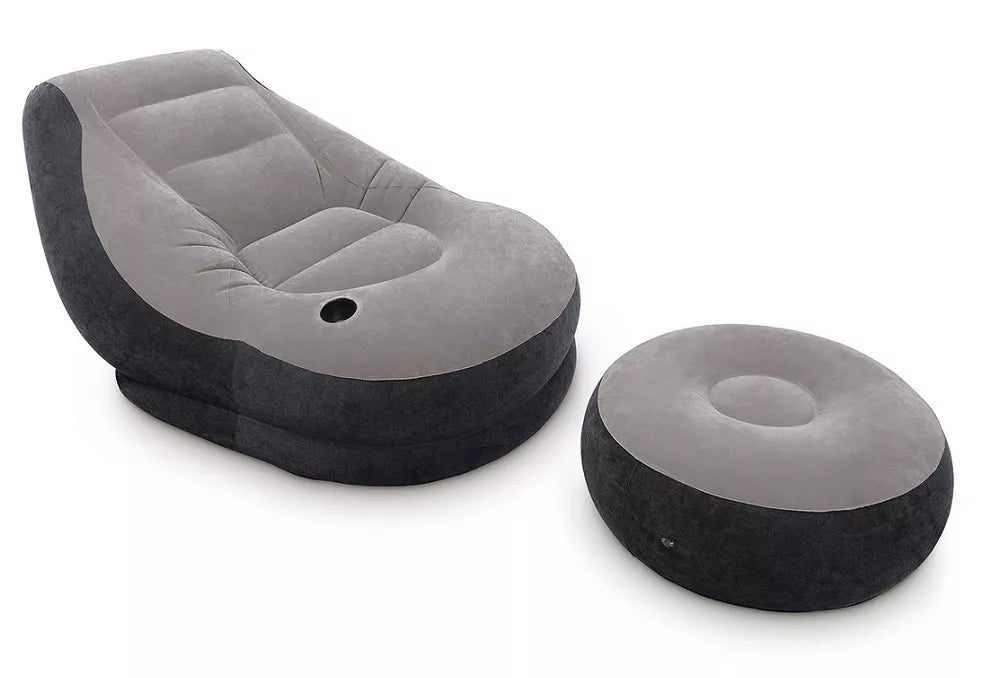 כורסה מתנפחת עם הדום ‎102×137×79‎ ס״מ | INTEX | מק״ט ‎68564‎ | כולל מחזיק כוס מובנה