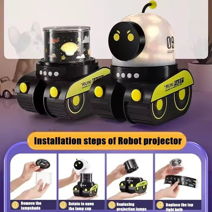 רובוט מקרן צורות + רמקול בלוטוס לתינוקות וילדים