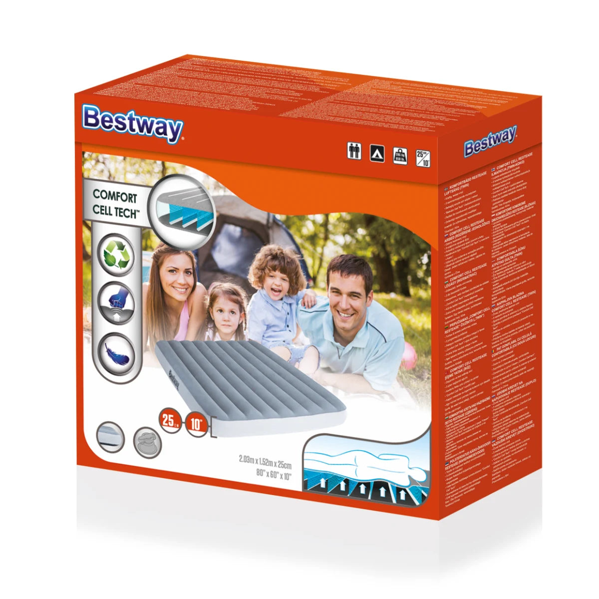 מזרן זוגי RESTEASE לשינה קמפינג ואירוח 152X203X25 סמ 67541 מבית Bestway