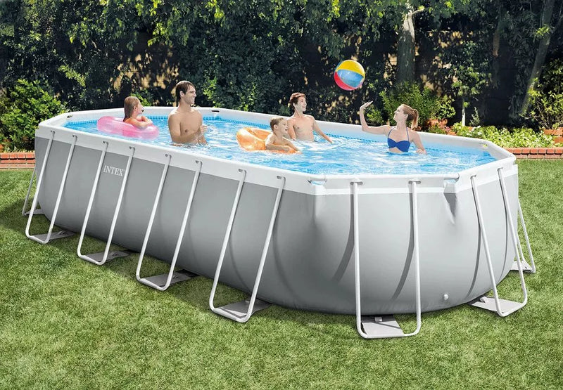 בריכת INTEX אולטרה אובלית 610×305×122 סדרת PRISM FRAME דגם 26798 | ערכת יצרן | קפיץ קפוץ