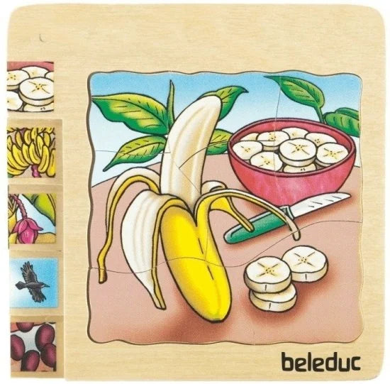 פאזל בננה מעץ 5 ב 1 עם 30 חלקים 17049 BELEDUC
