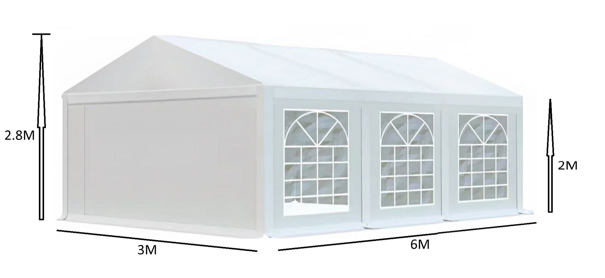 אוהל לאירועים 3X6 פרמיום PVC חזק במיוחד TENT-PRO