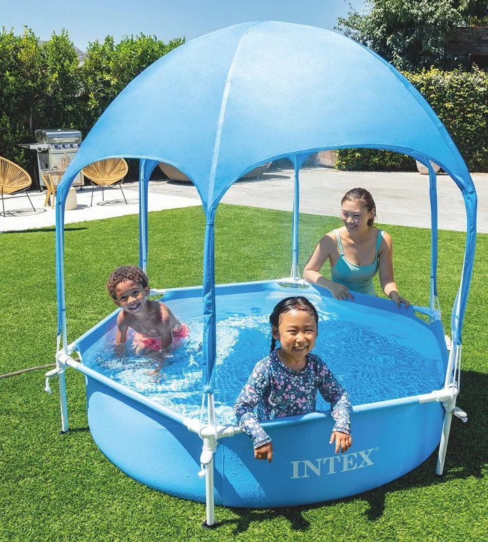 בריכת עמודים עגולה עם גגון 183X38 28209 מבית INTEX