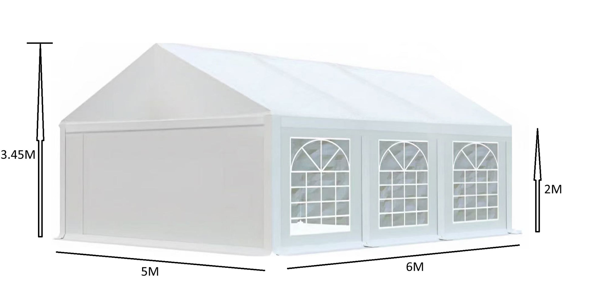 אוהל לאירועים 5X6 פרמיום PVC חזק במיוחד TENT-PRO